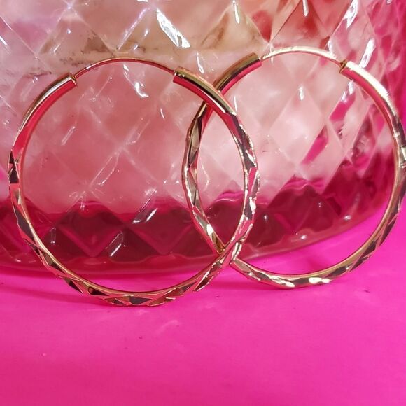 18K Gold on 925 Sterling Silver Hoop Earrings